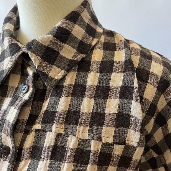 O’MER SHIRT WOMENS US 8 CHECKED PREPPY ITALIAN COTTON BLD CLASSIC CASUAL CHIC - Picture 6 of 12